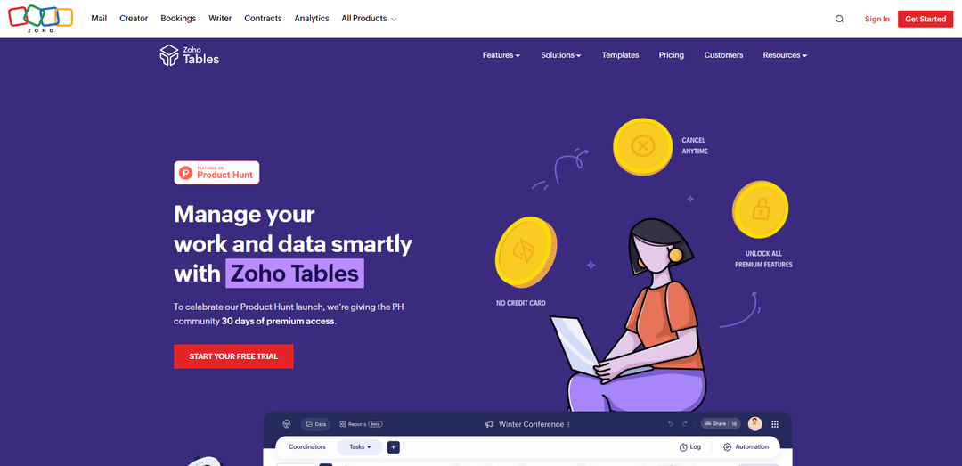 Zoho Tables