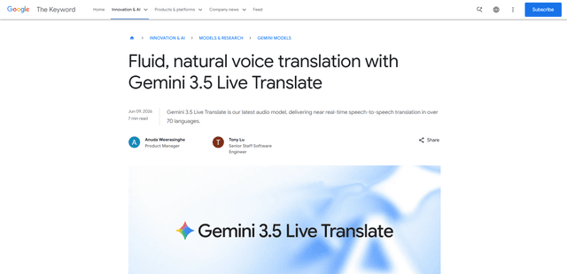 Gemini 3.5 Live Translate