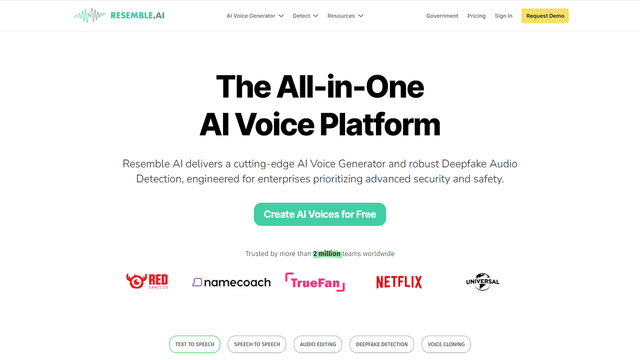 Resemble AI Voice Generator with Text-to-Speech Review