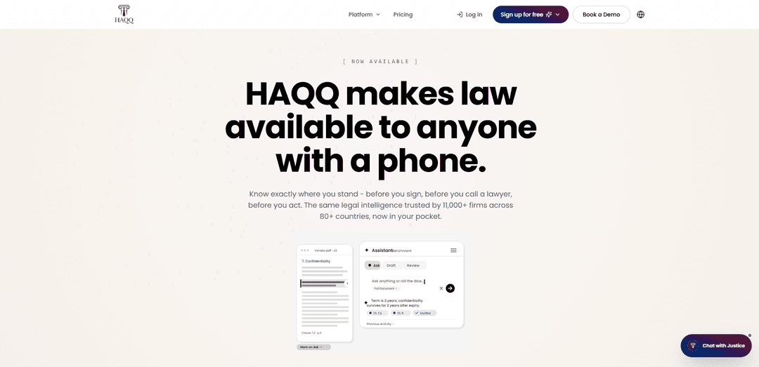 HAQQ Legal AI on Mobile