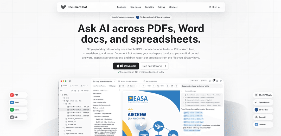 Document.Bot - EU/ Offline AI workspace