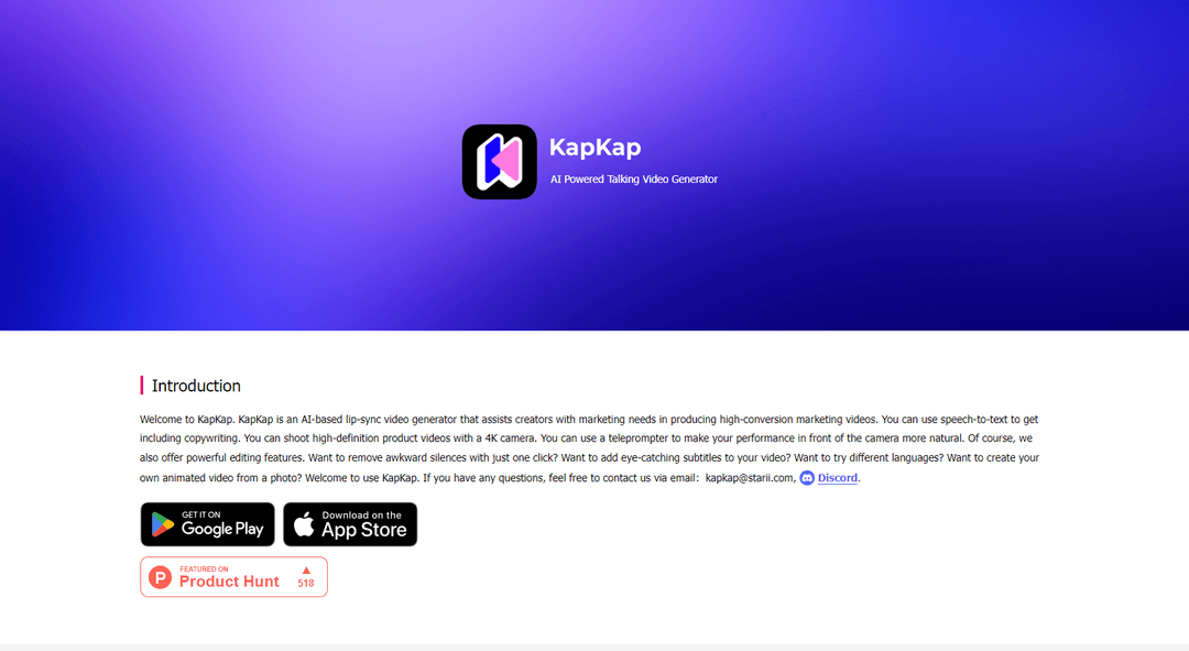 KapKap - AI Talking Video Generator for Marketing