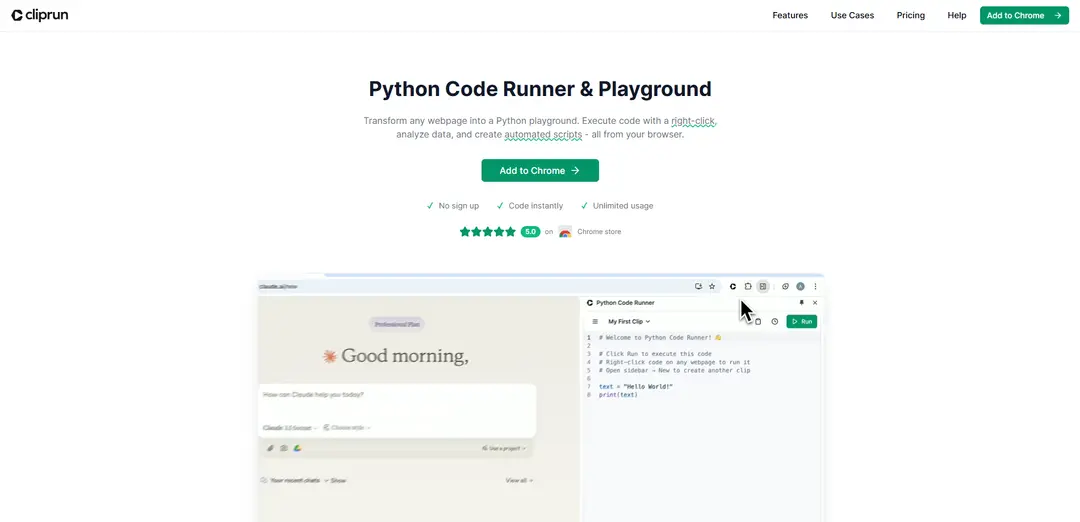 Cliprun: Python Code Runner & Playground