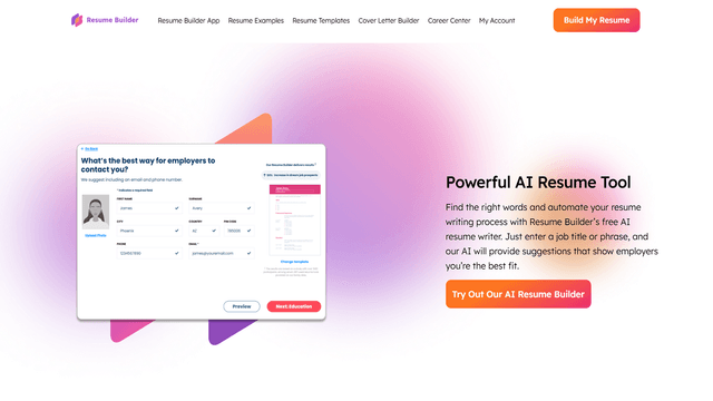 Обзор ResumeBuilder.com: Инструмент для создания резюме на базе ИИ