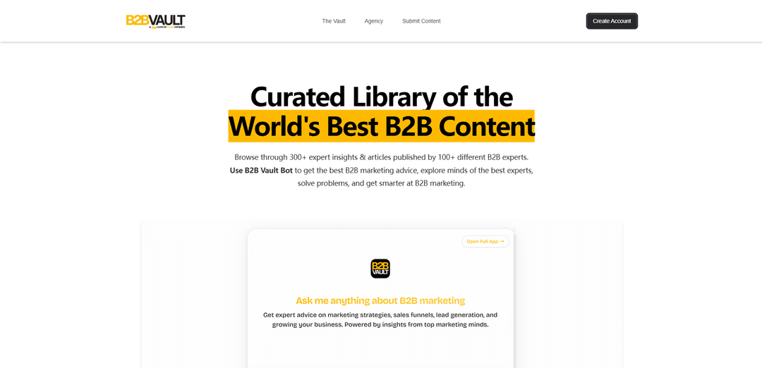 B2B Vault - Get Better At B2B Marketing