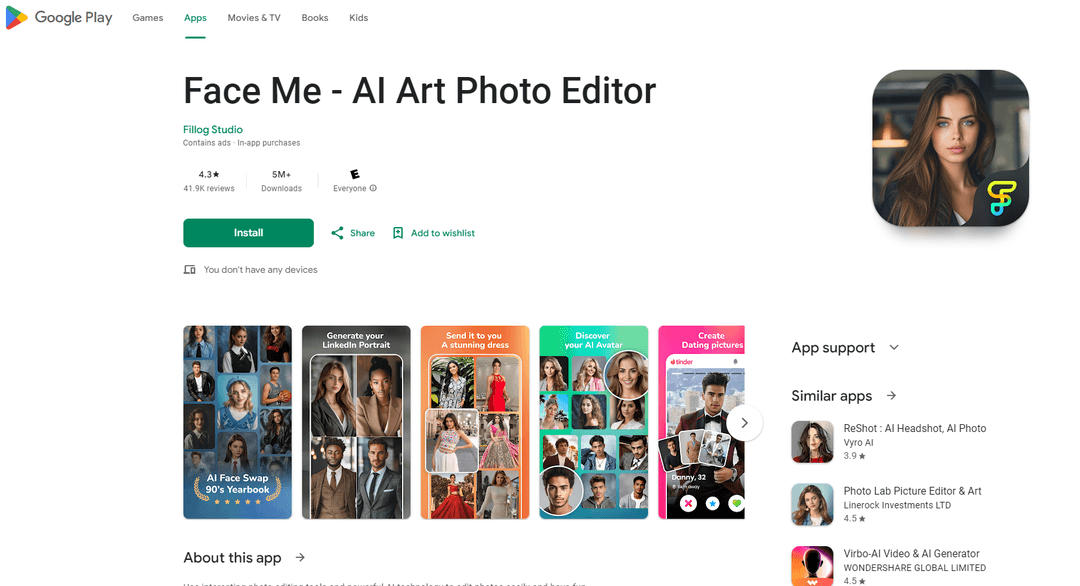 Face Me - AI Photo Editor with Face Swapping & More