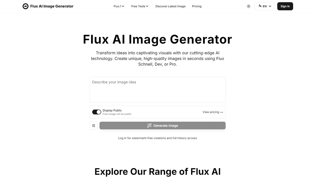 Flux AI Image Generator Free Online