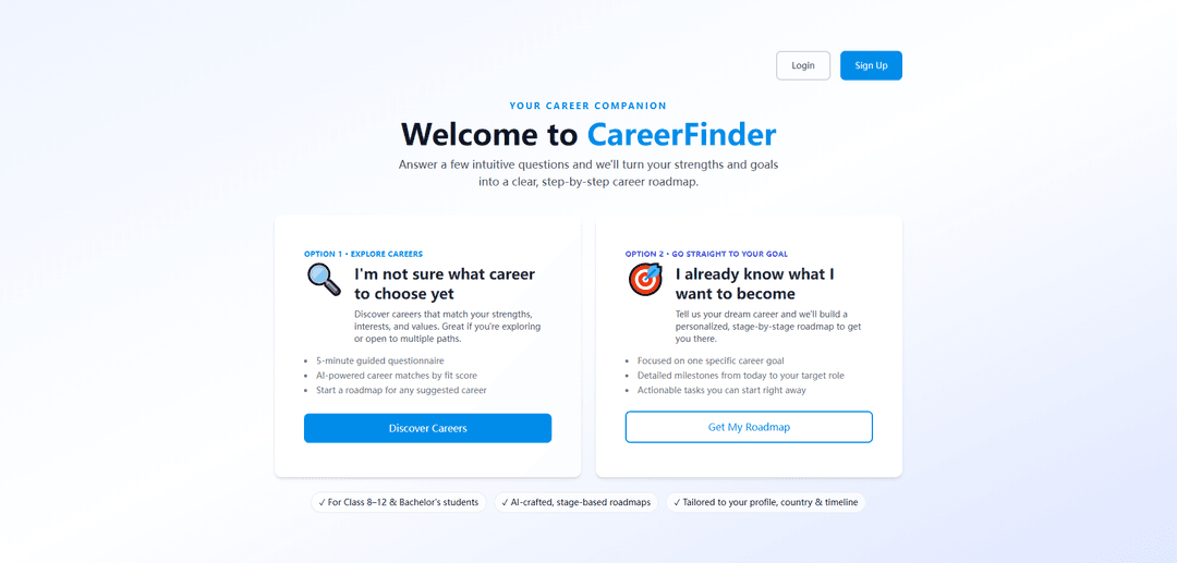 Careerfinder – AI Career Roadmap