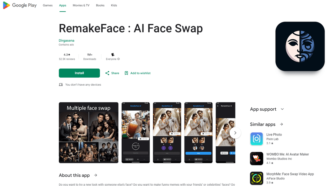 RemakeFace - Free AI Face Swapping App