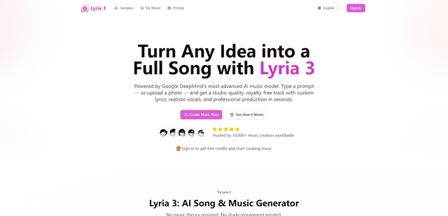 Lyria 3 Pro - AI Song & Music Generator