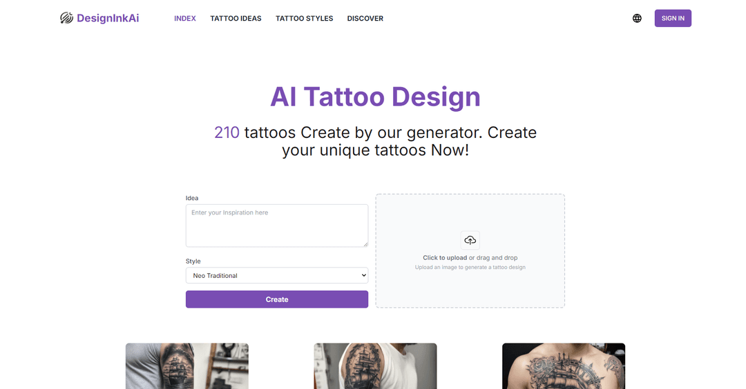 DesignInkAi - AI-Powered Custom Tattoo Designs