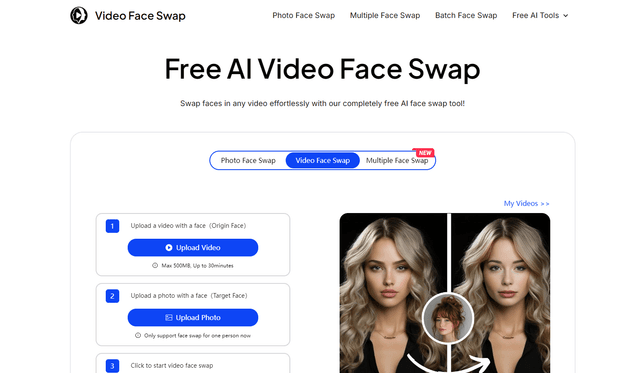 Reseña de Video Face Swap: Herramienta de Creación de Contenido Impulsada por IA