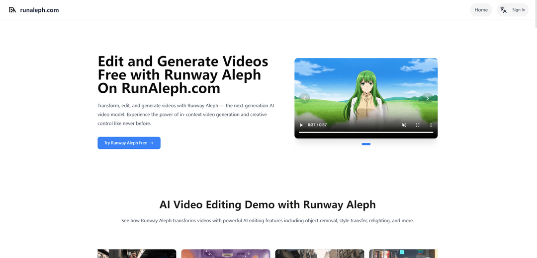 RunAleph.com: Free AI Video Editing with Runway Aleph