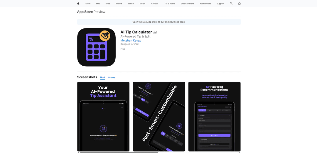 AI Tip Calculator