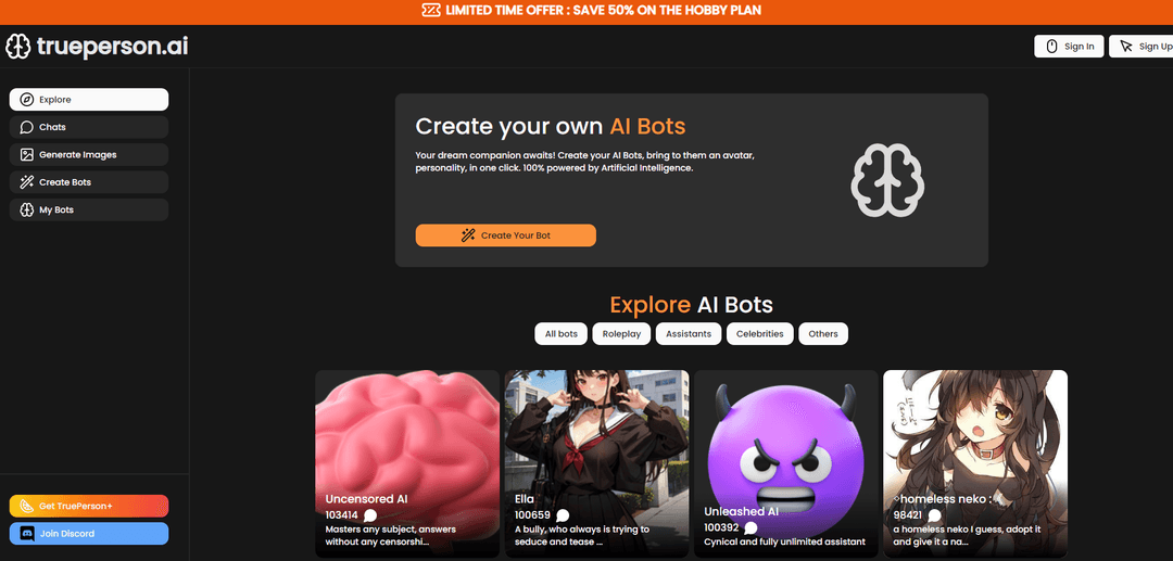TruePerson - AI Character Creation Platform