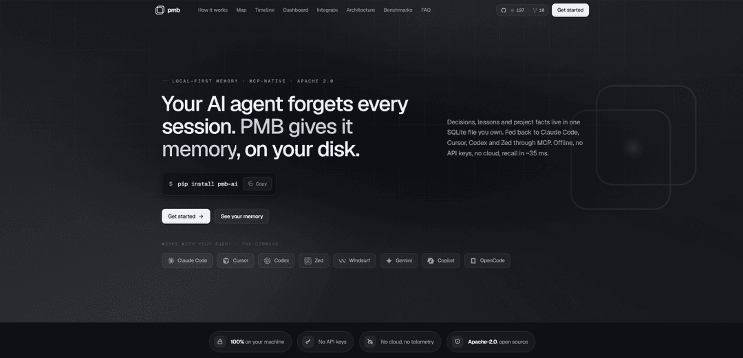 PMB | Local-first memory for AI