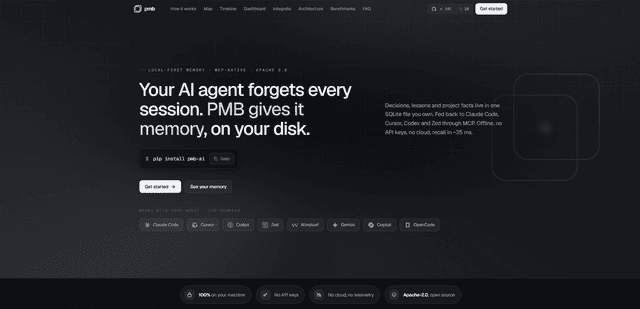 PMB | Local-first memory for AI