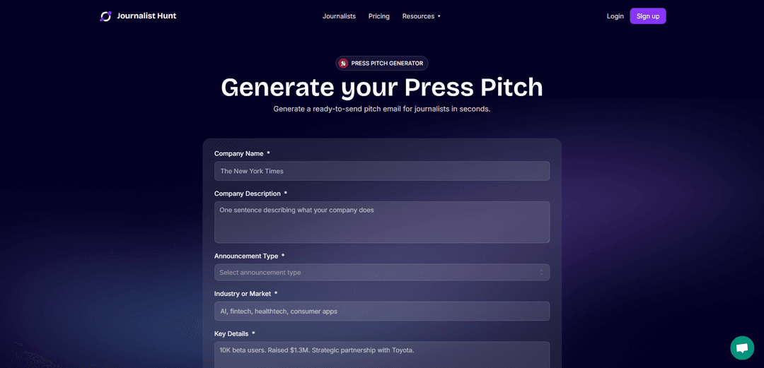 Press Pitch