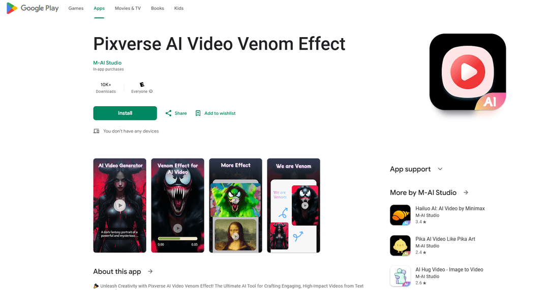 Pixverse AI Video Venom Effect