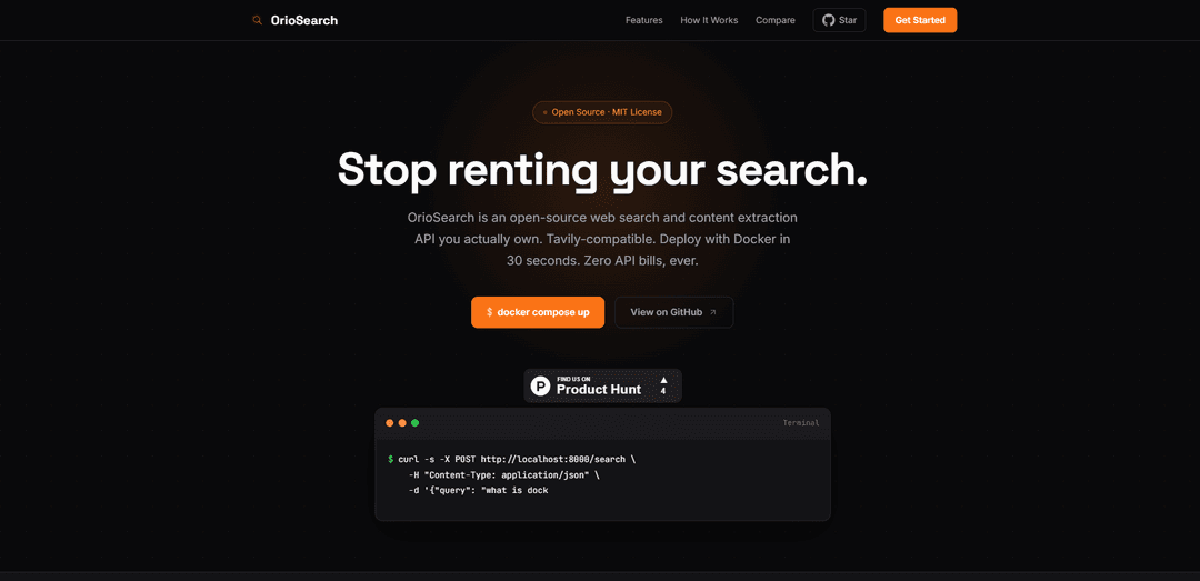 OrioSearch: Your AI Agent need WebSearch