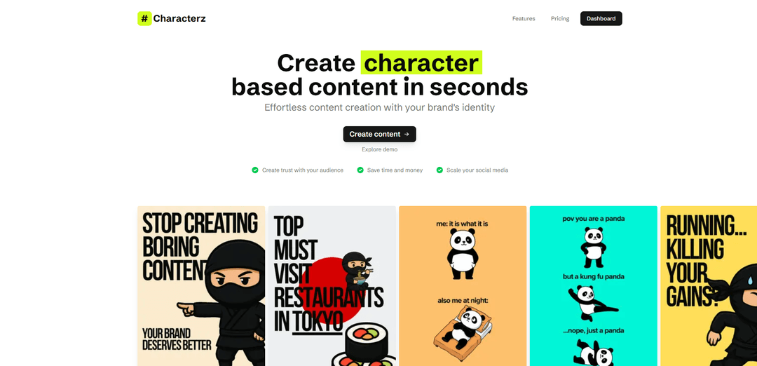 Characterz | Character based content