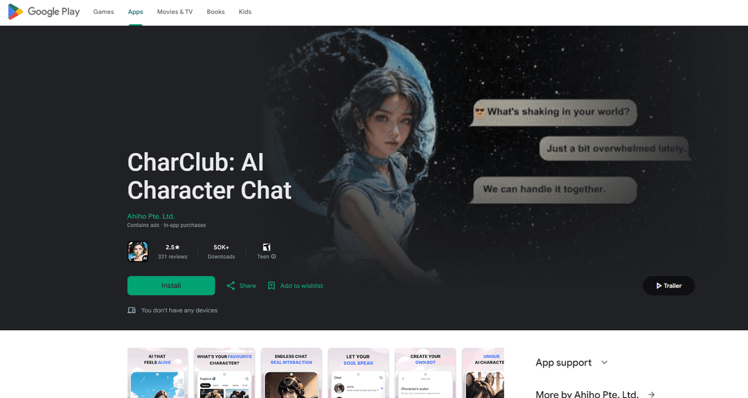 CharClub: AI Character Chat