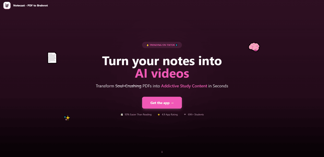 Notescast - PDF to Brainrot
