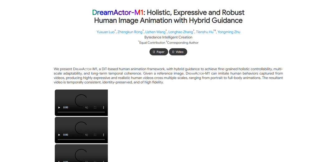 DreamActor-M1 From ByteDance