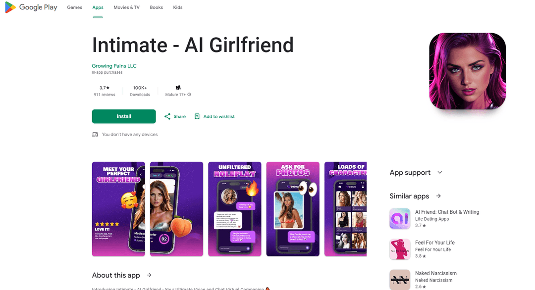 Intimate - AI Girlfriend App for Companionship