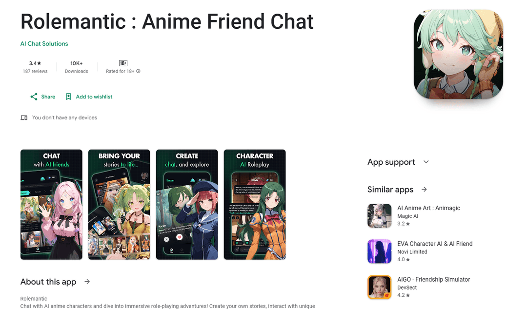 Rolemantic : Anime Friend Chat