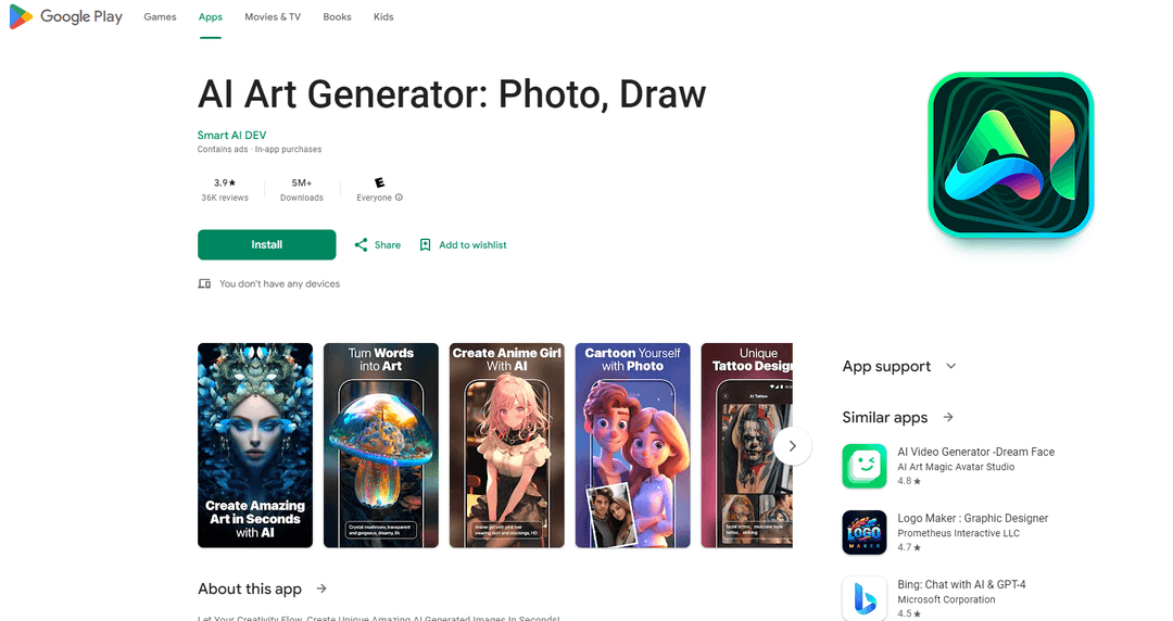 AI Art Generator: Photo, Draw - Create Stunning Artworks