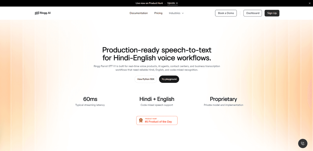 Parrot Speech-to-text API