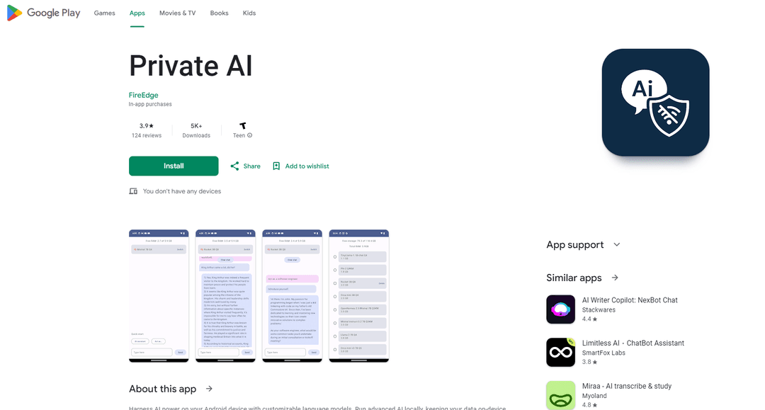 Private AI - Local Language Models for Android