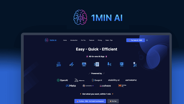 Ulasan 1min.AI: Apakah Platform AI All-in-One Ini Layak? (2024)