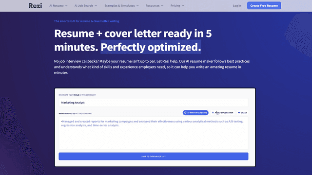 Обзор Rezi: Конструктор резюме на базе ИИ для соискателей