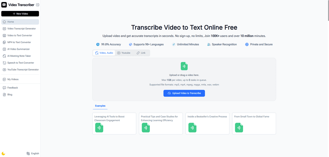 Video Transcriber AI