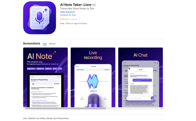 Lisnr: AI Note Taker