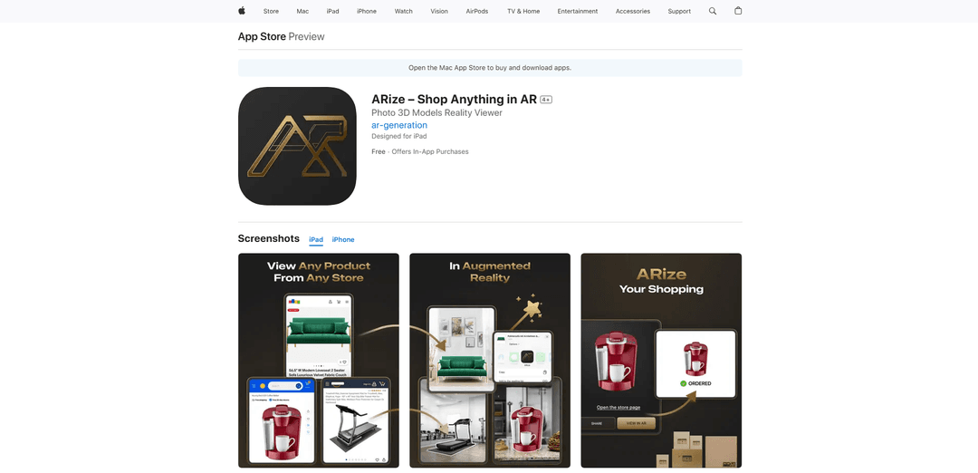 ARize – Shop Anything in AR