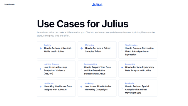 Julius AI | Votre Analyste de Données IA : Aperçu et Fonctionnalités