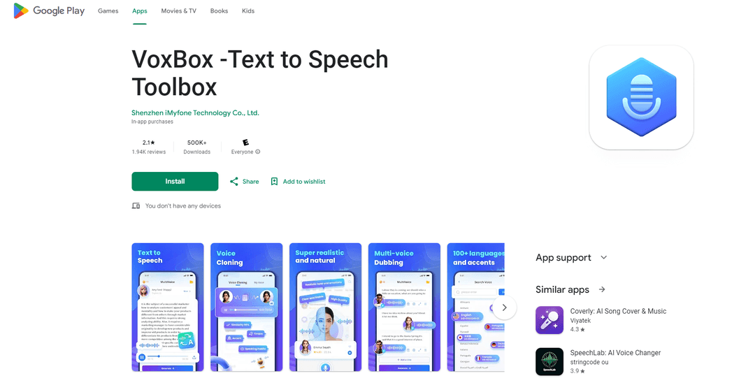 VoxBox - AI Text-to-Speech and Voice Cloning App