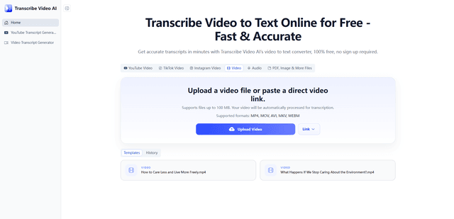 Transcribe Video AI