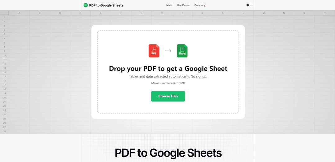 PDF to Google Sheets