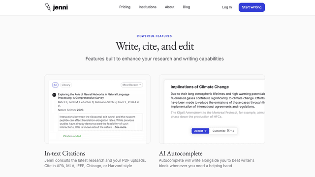 Recensione di Jenni: Assistente di Scrittura AI per il Mondo Accademico | Caratteristiche e Benefici