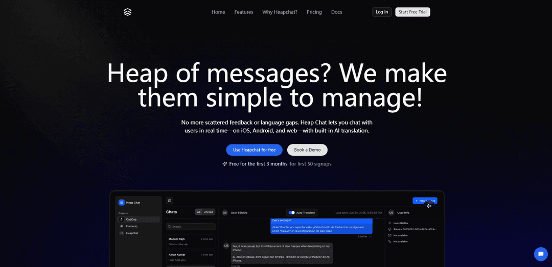 Heap.chat - Feedback Chat Made Easy