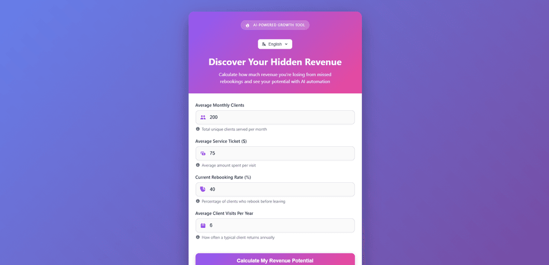 Salon Revenue Loss Calculator