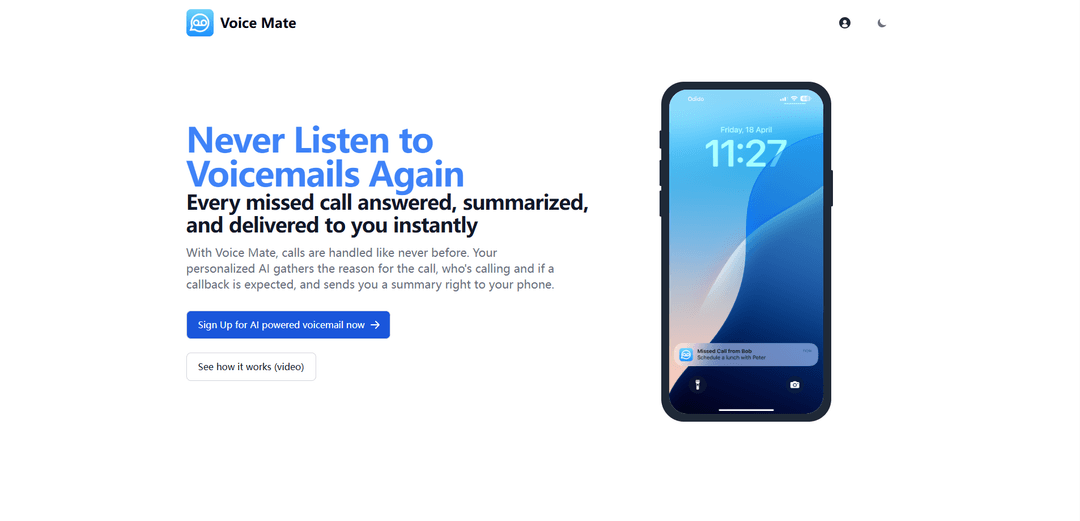 Voice Mate - AI powered Voicemail
