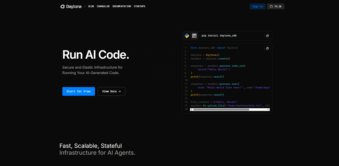Daytona Cloud - AI Agent Infrastructure