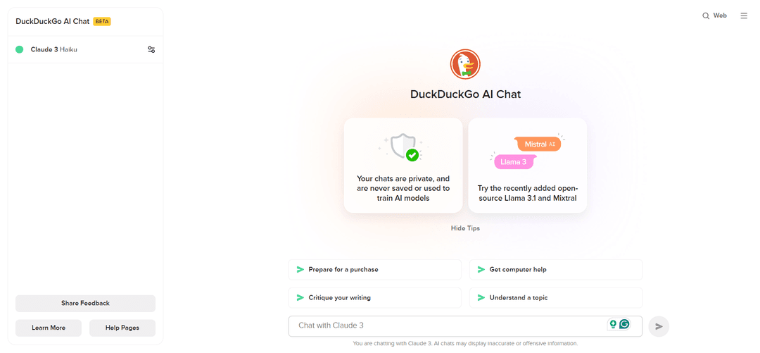 DuckDuckGo AI Chat