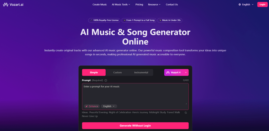 Vozart AI Music Generator