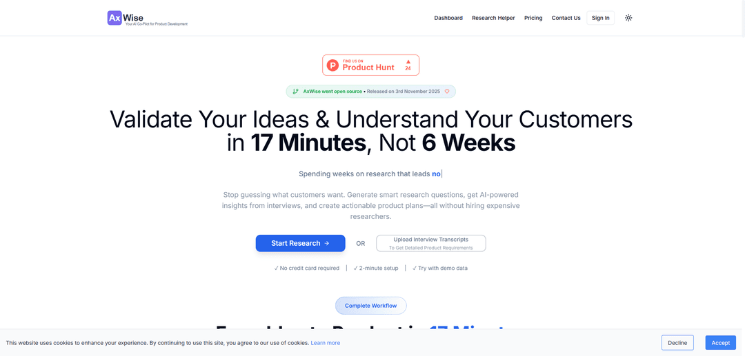 AxWise - AI User Discovery Engine